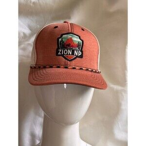 orange and cream Zion National Park trucker hat G54
